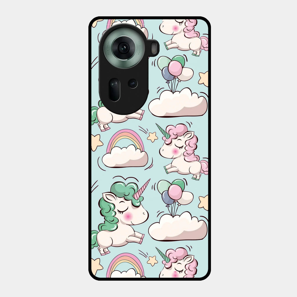 Unicorn Print Glossy Metal Case Cover For Oppo - ShopOnCliQ