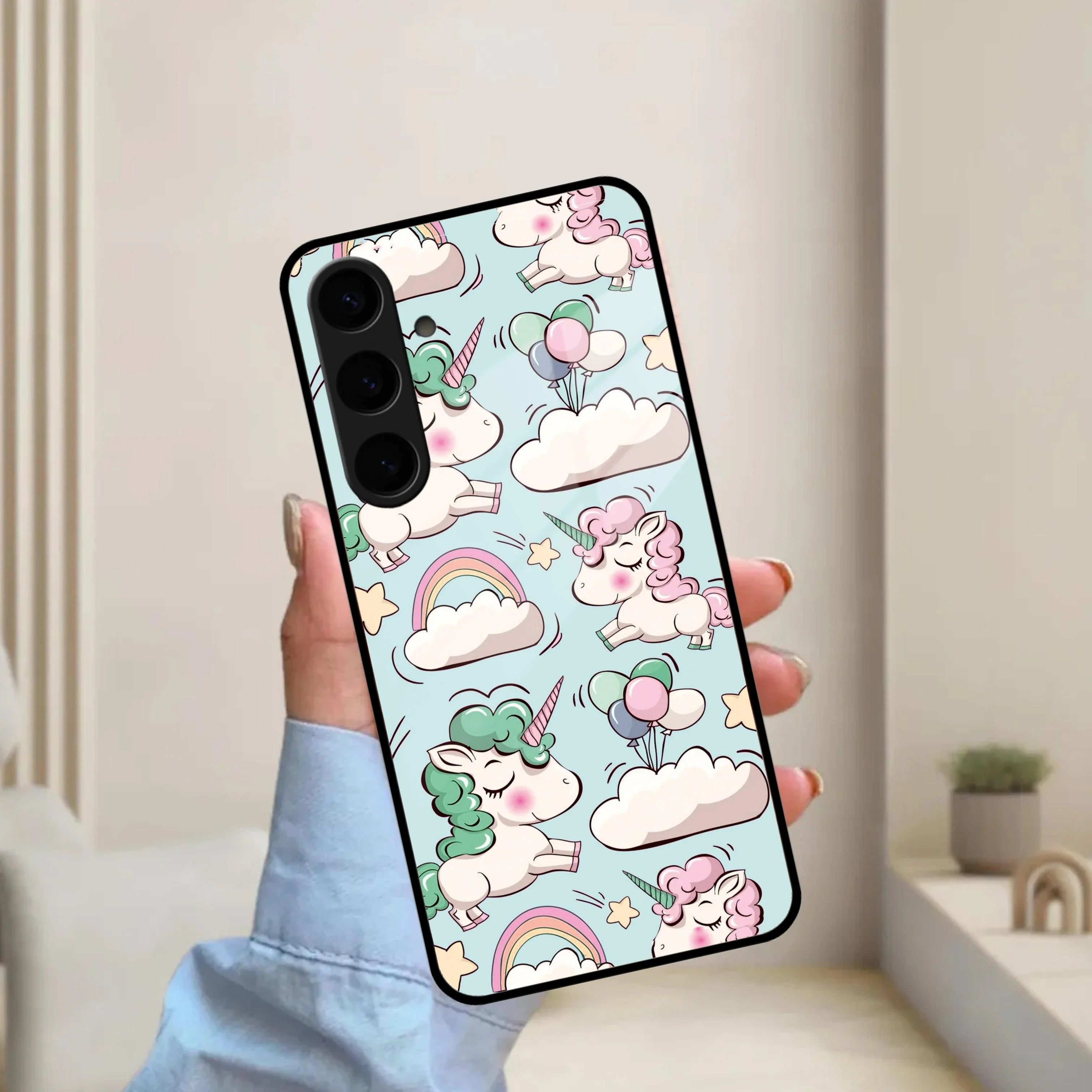 Unicorn Print Glossy Metal Case Cover For Samsung - ShopOnCliQ