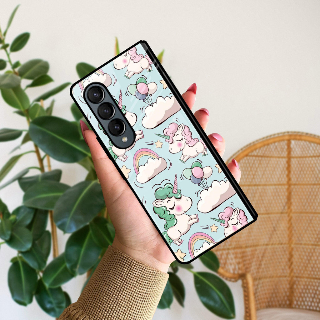 Unicorn Print Glossy Metal Case Cover For Samsung - ShopOnCliQ