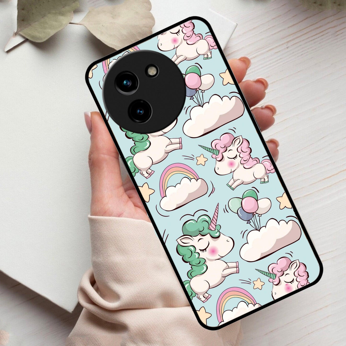 Unicorn Print Glossy Metal Case Cover For Vivo