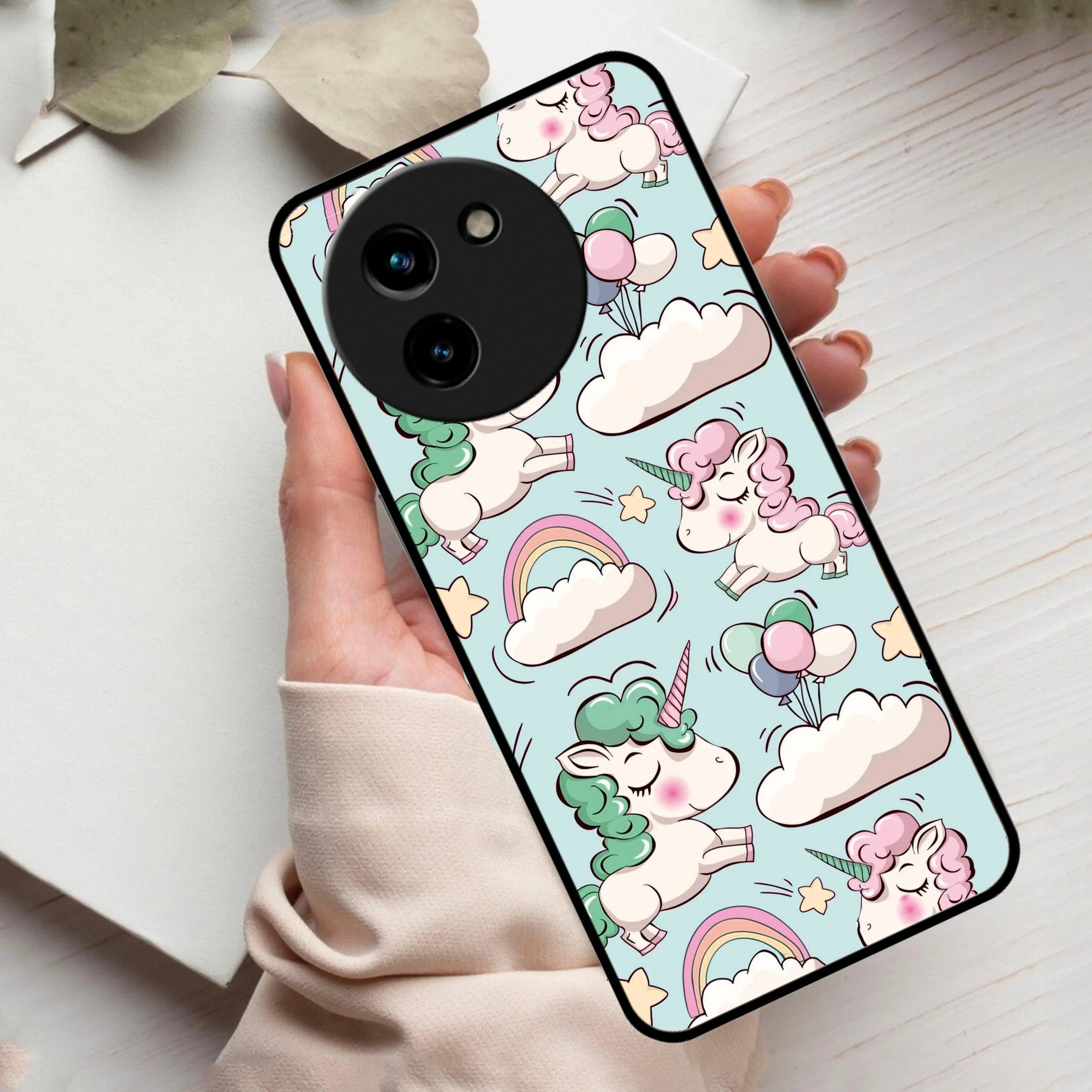 Unicorn Print Glossy Metal Case Cover For Vivo - ShopOnCliQ