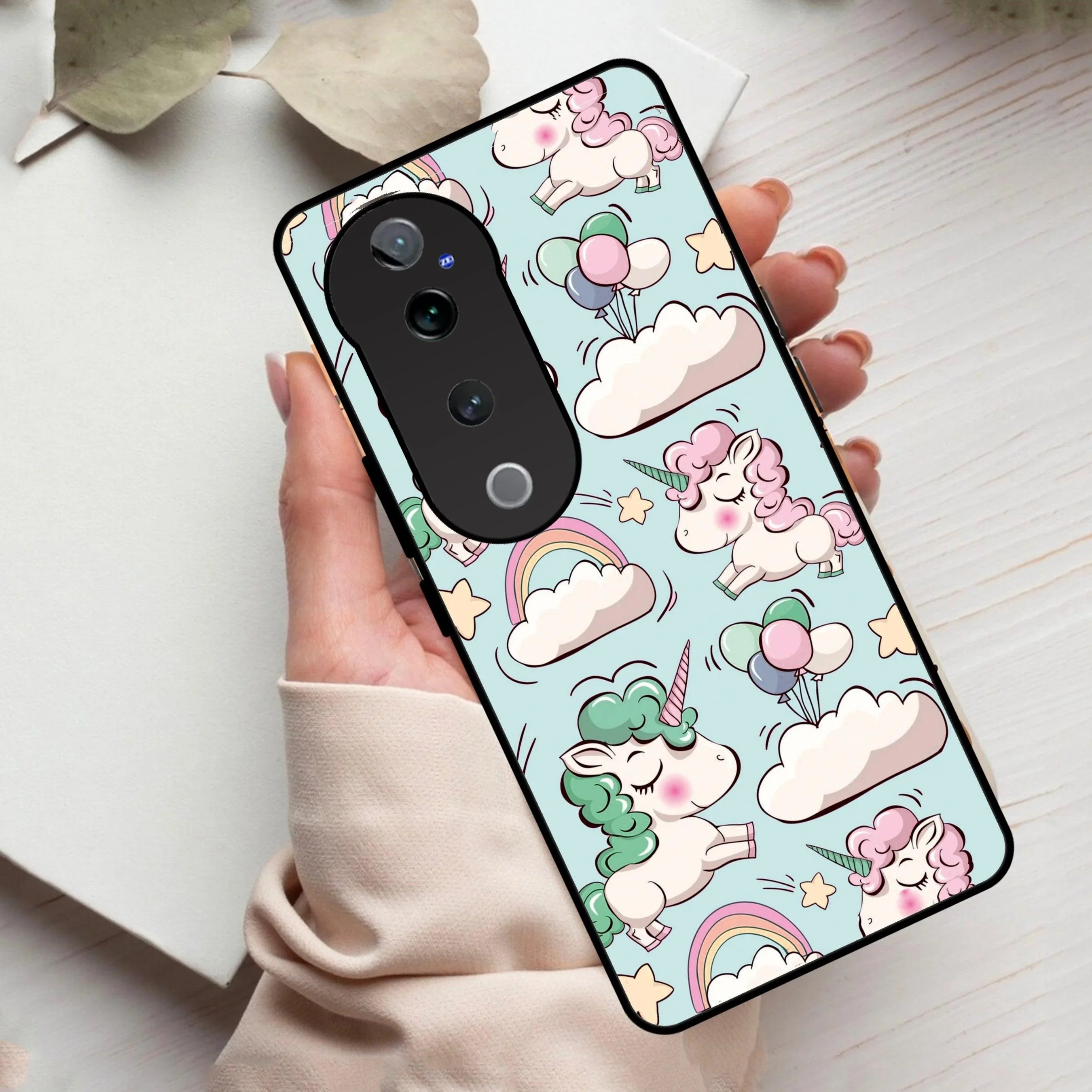 Unicorn Print Glossy Metal Case Cover For Vivo - ShopOnCliQ