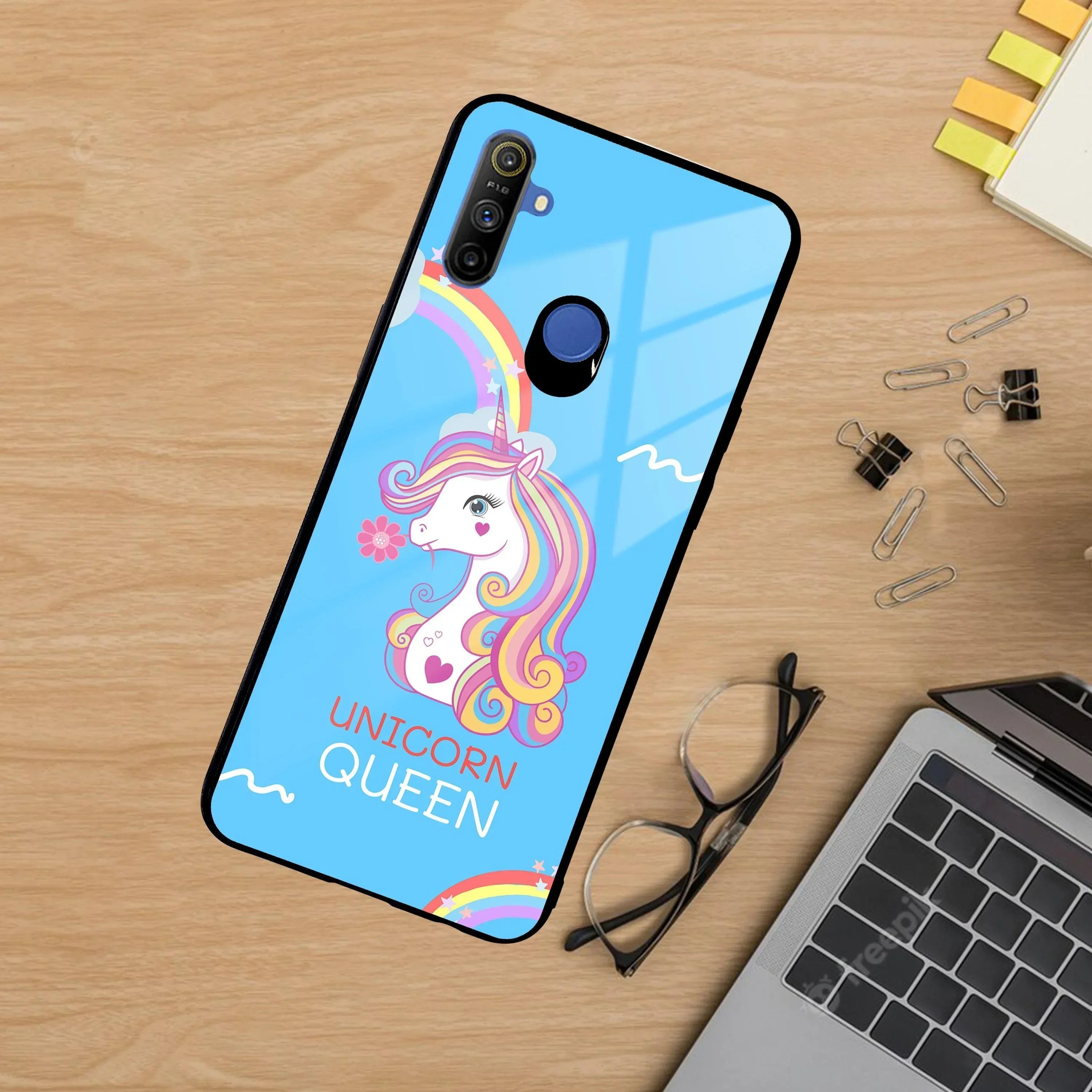 Blue Unicorn Queen Glass Phone Case For Realme/Narzo - ShopOnCliQ