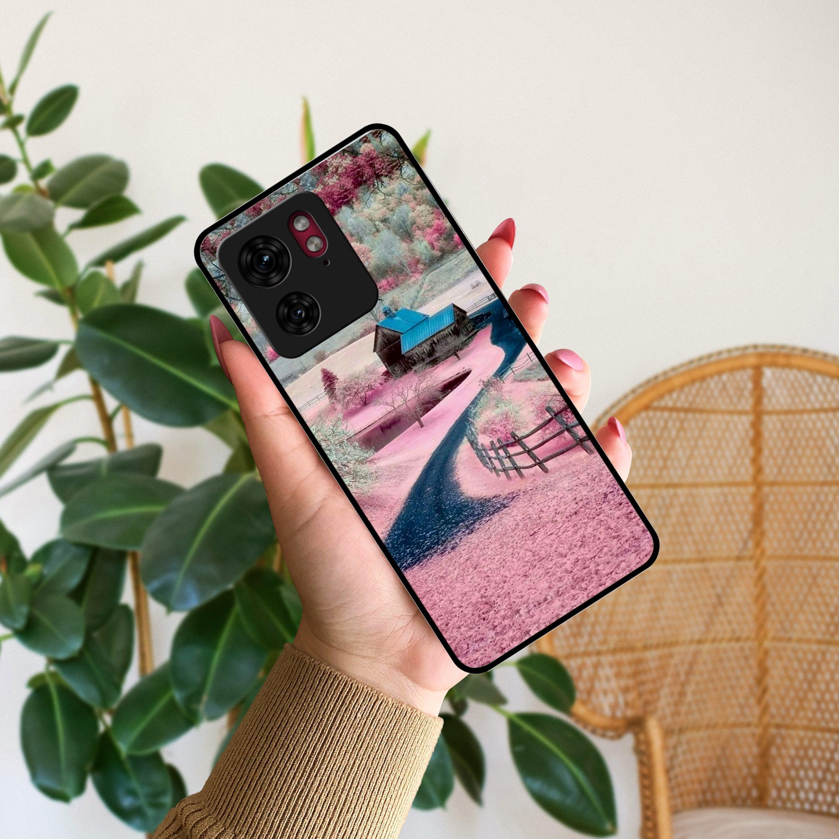 Village Scenery Glossy Metal Case Cover For Motorola - ShopOnCliQ