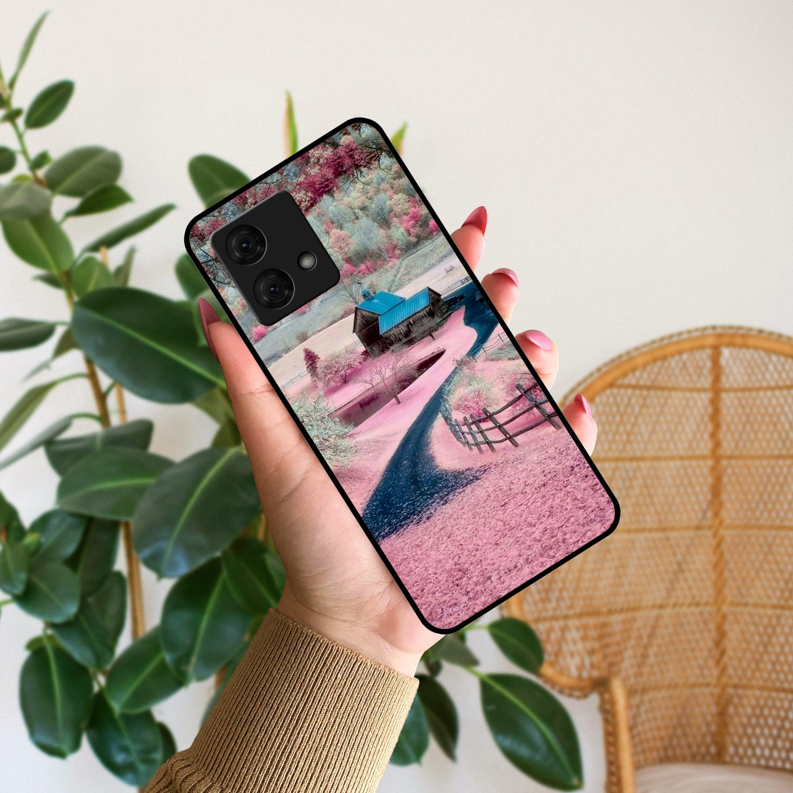Village Scenery Glossy Metal Case Cover For Motorola - ShopOnCliQ