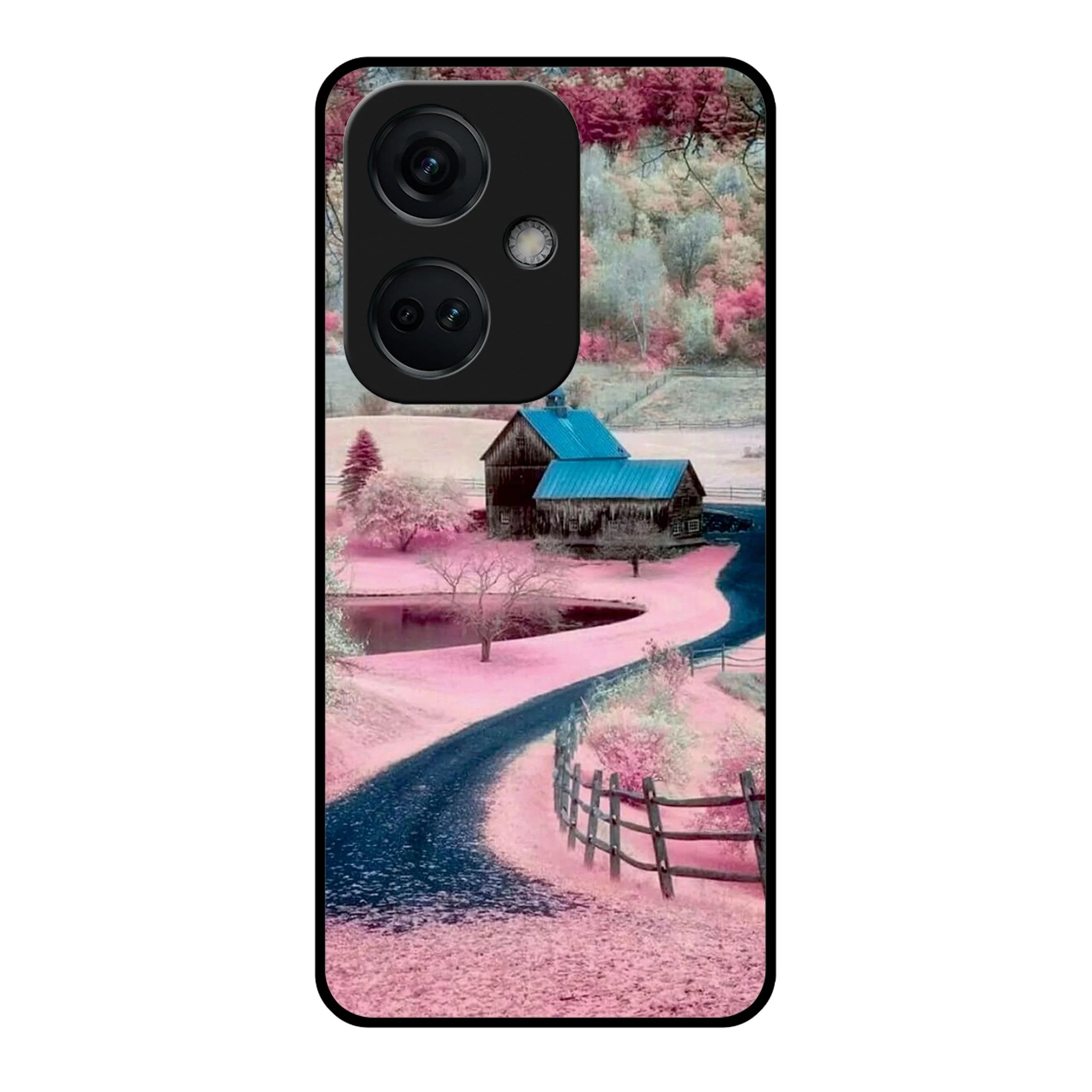 Village Scenery Glossy Metal Case Cover For OnePlus - ShopOnCliQ