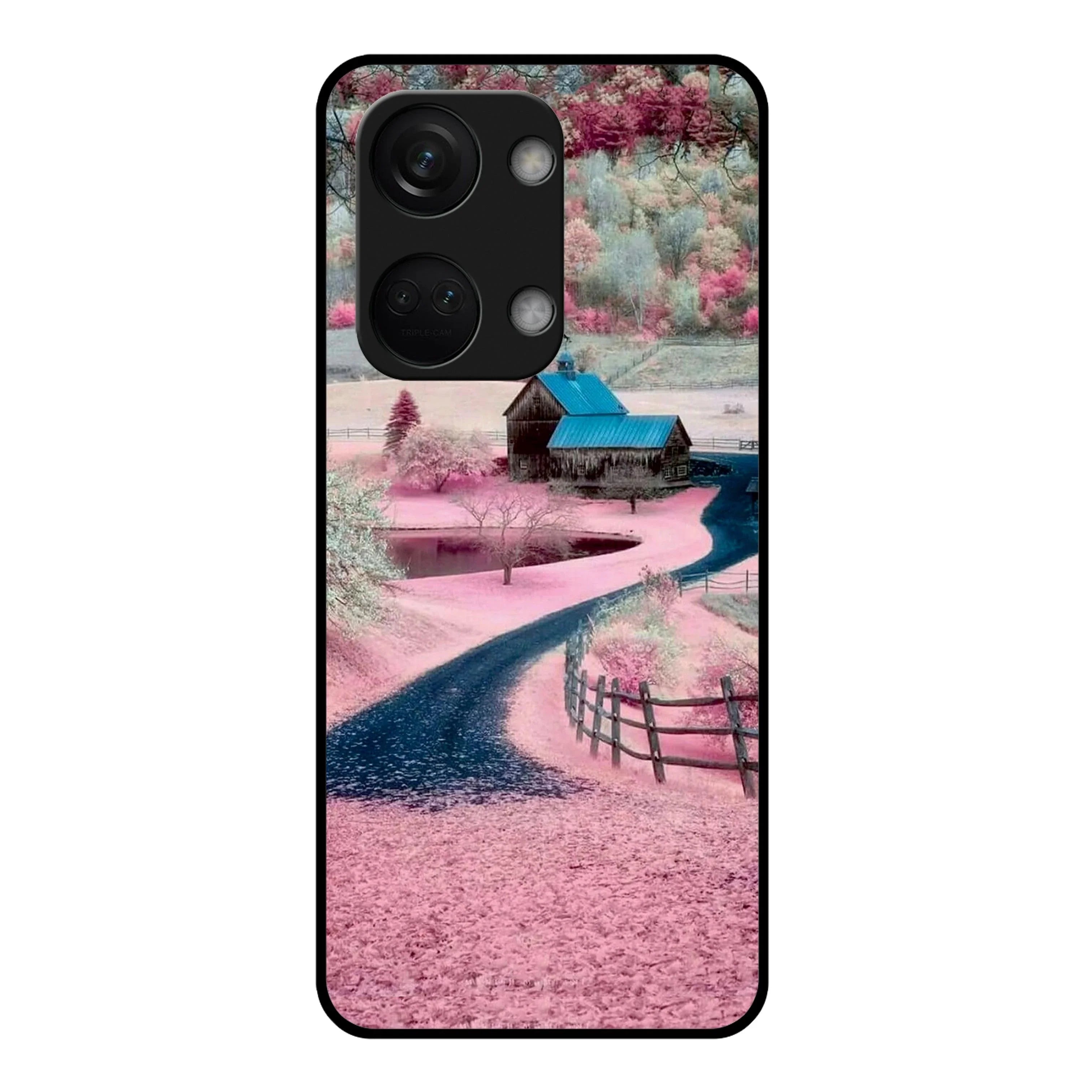 Village Scenery Glossy Metal Case Cover For OnePlus - ShopOnCliQ