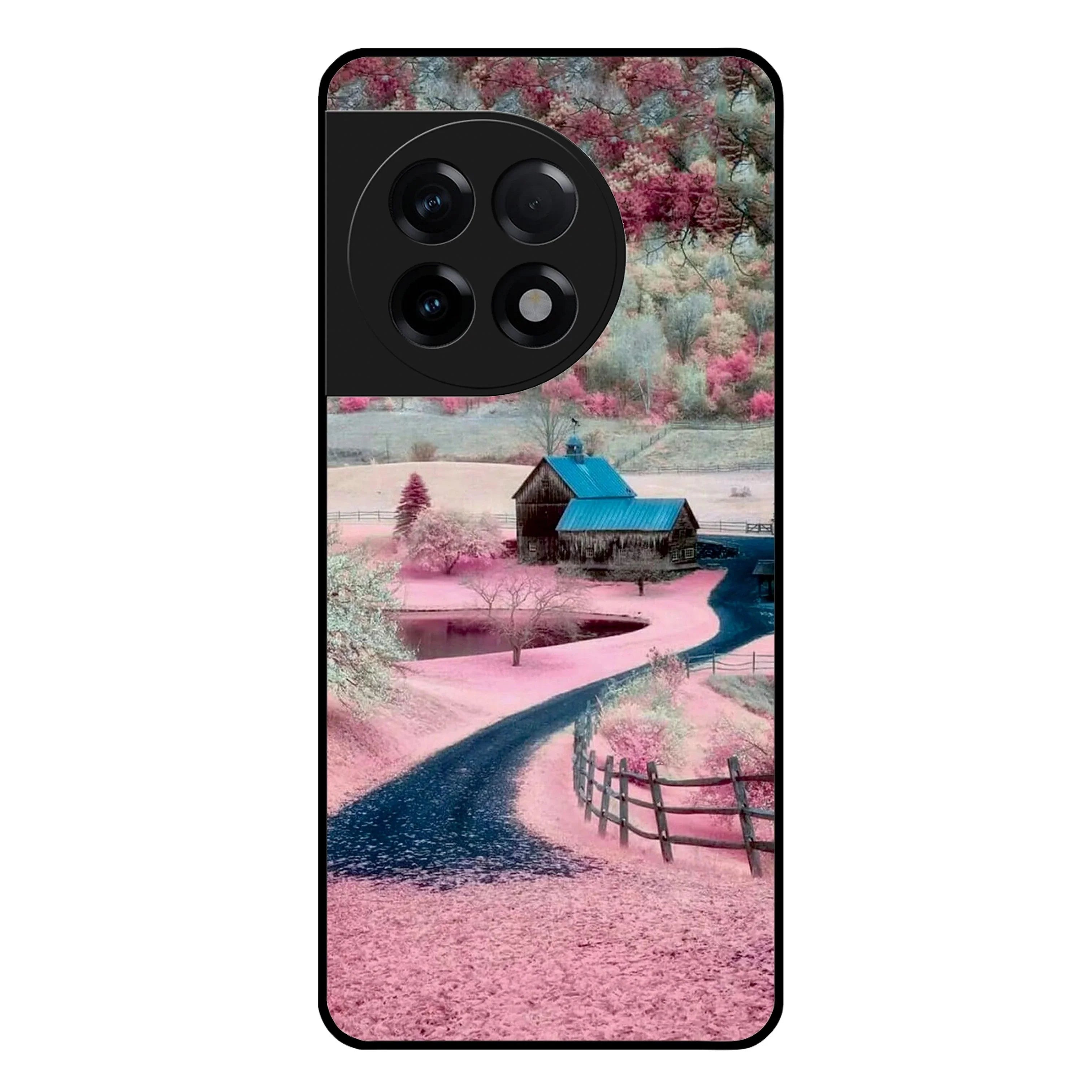 Village Scenery Glossy Metal Case Cover For OnePlus - ShopOnCliQ