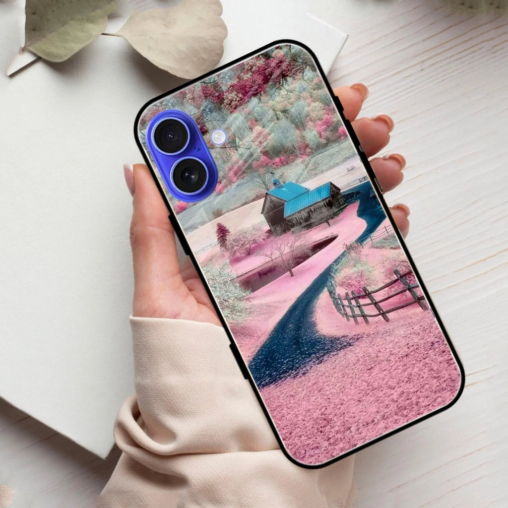 Village Scenery Glossy Metal Case Cover For iPhone - ShopOnCliQ