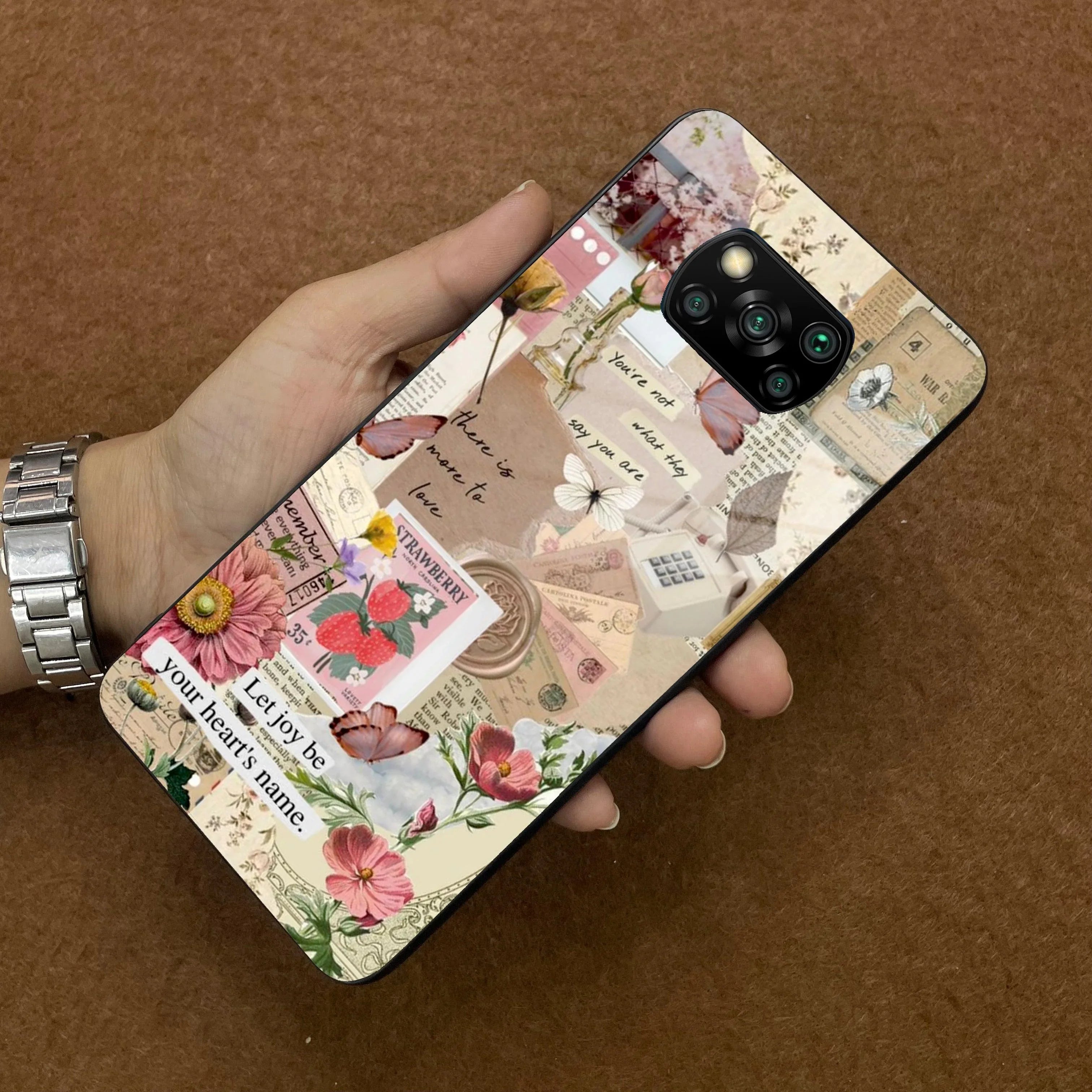 Vintage Vibes Glass Case Cover For Poco - ShopOnCliQ