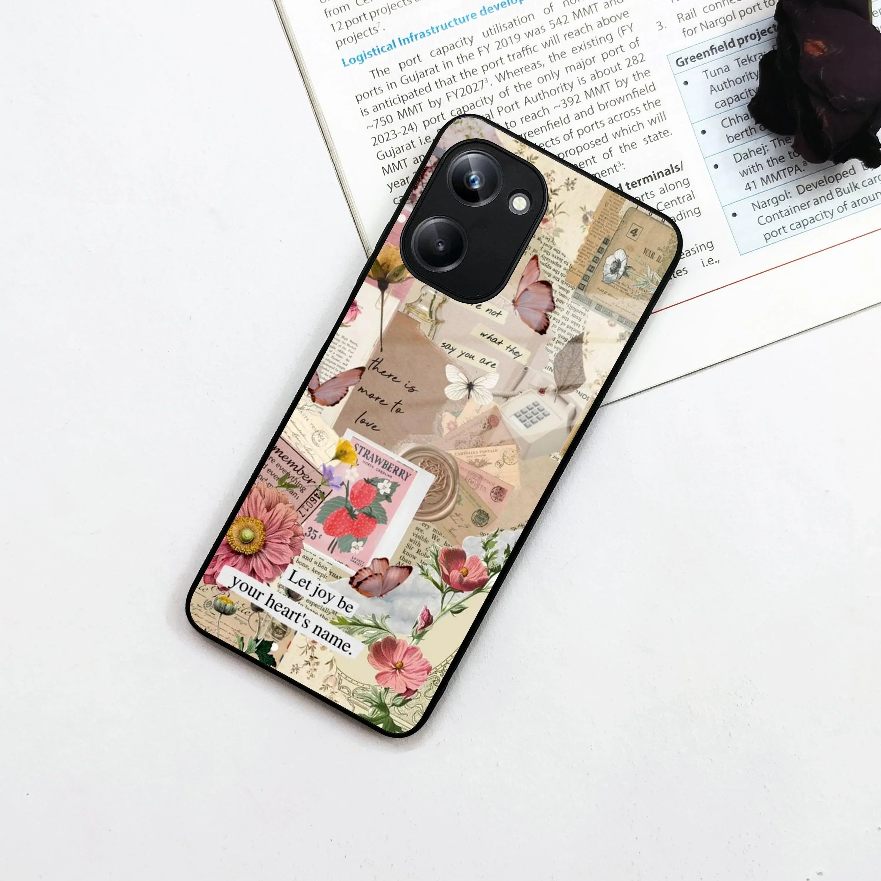 Vintage Vibes Glass Case Cover For Realme/Narzo - ShopOnCliQ