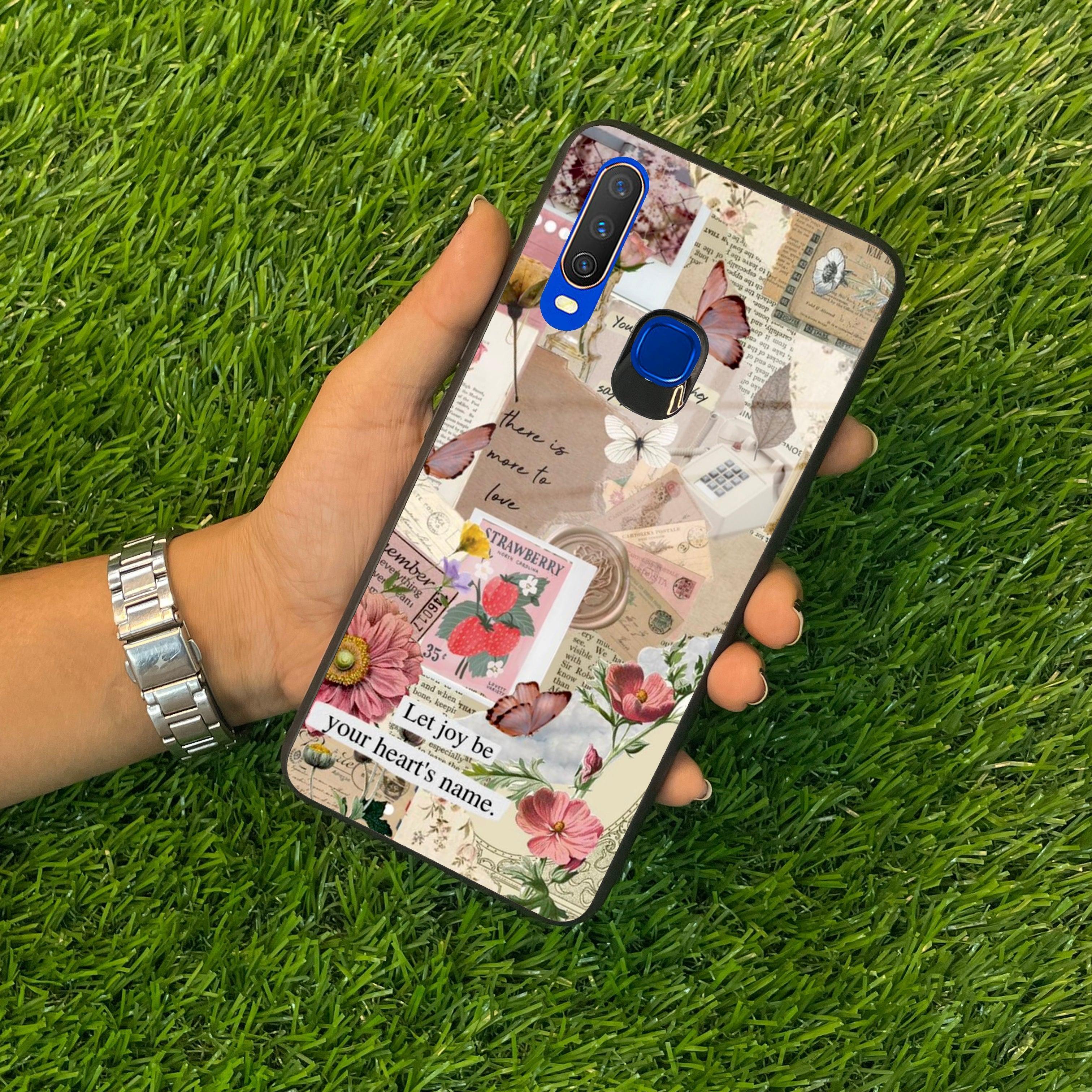 Vintage Vibes Glass Case Cover For Vivo - ShopOnCliQ