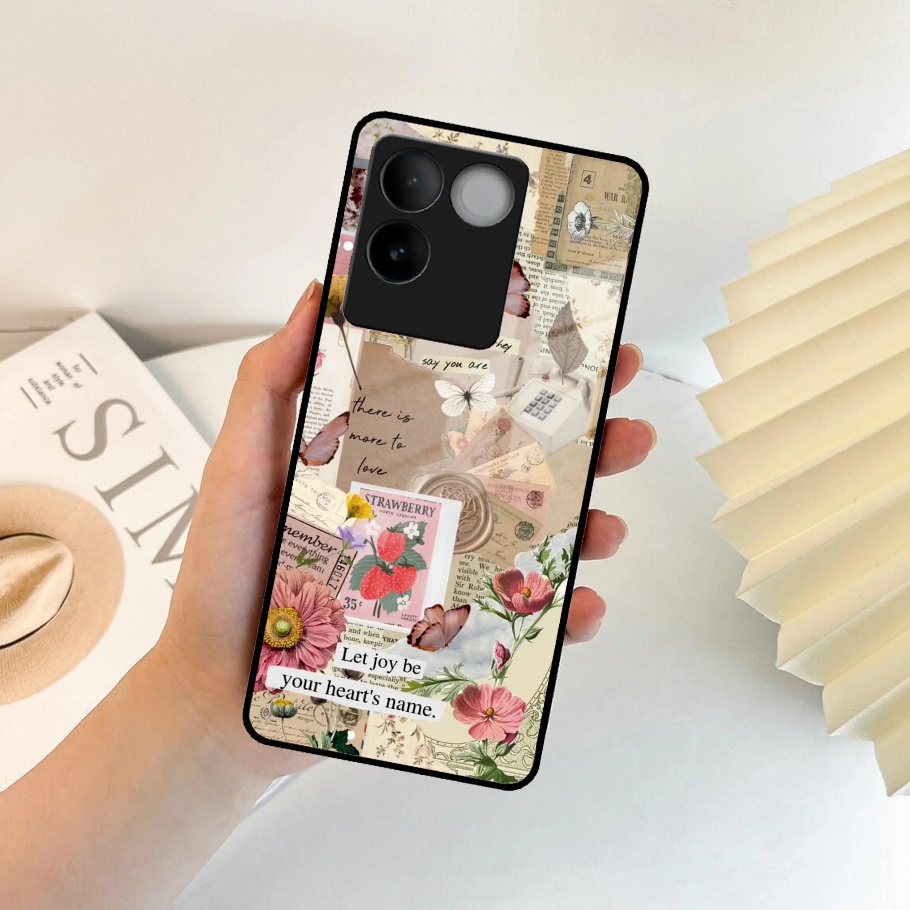 Vintage Vibes Glass Case Cover For Vivo - ShopOnCliQ