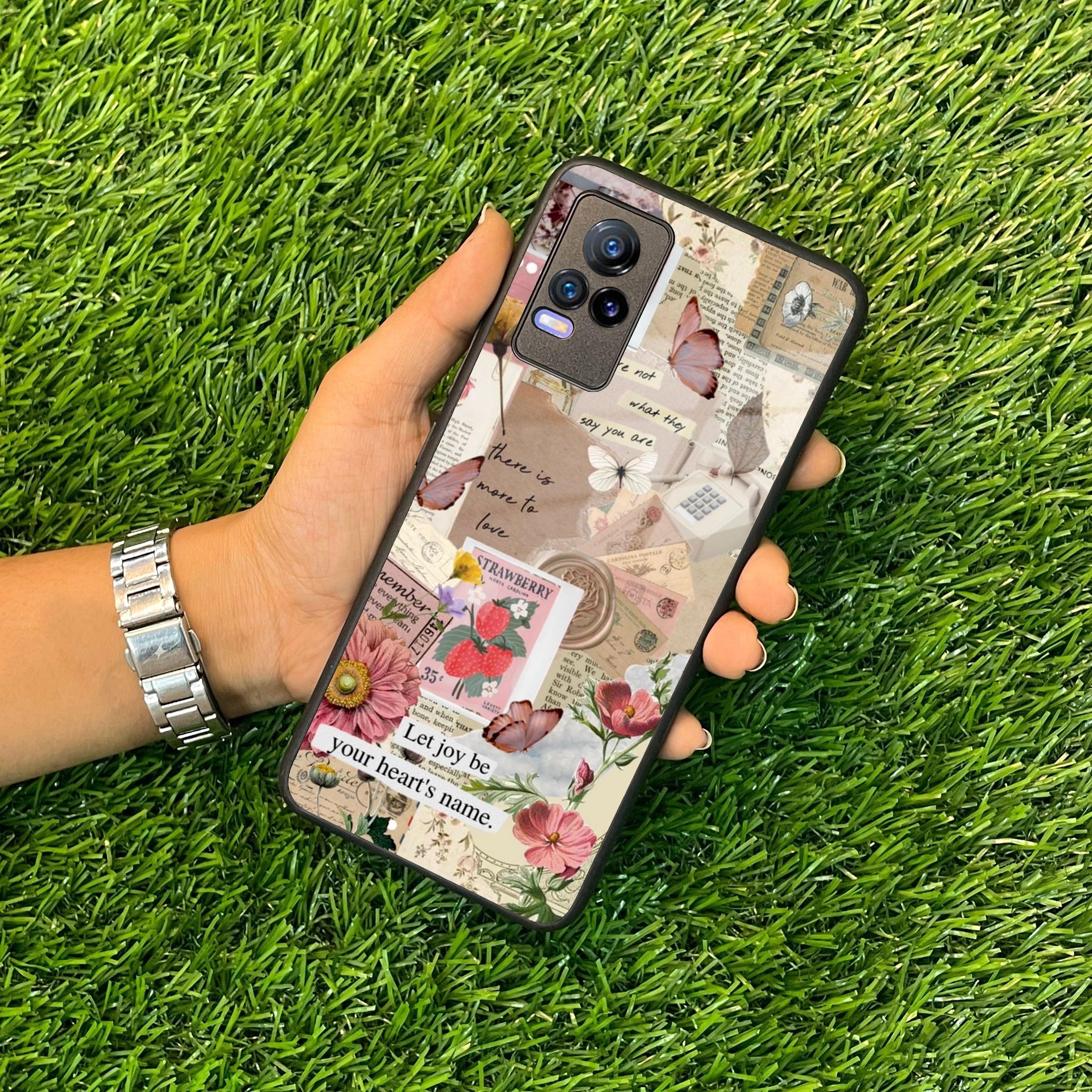 Vintage Vibes Glass Case Cover For Vivo - ShopOnCliQ