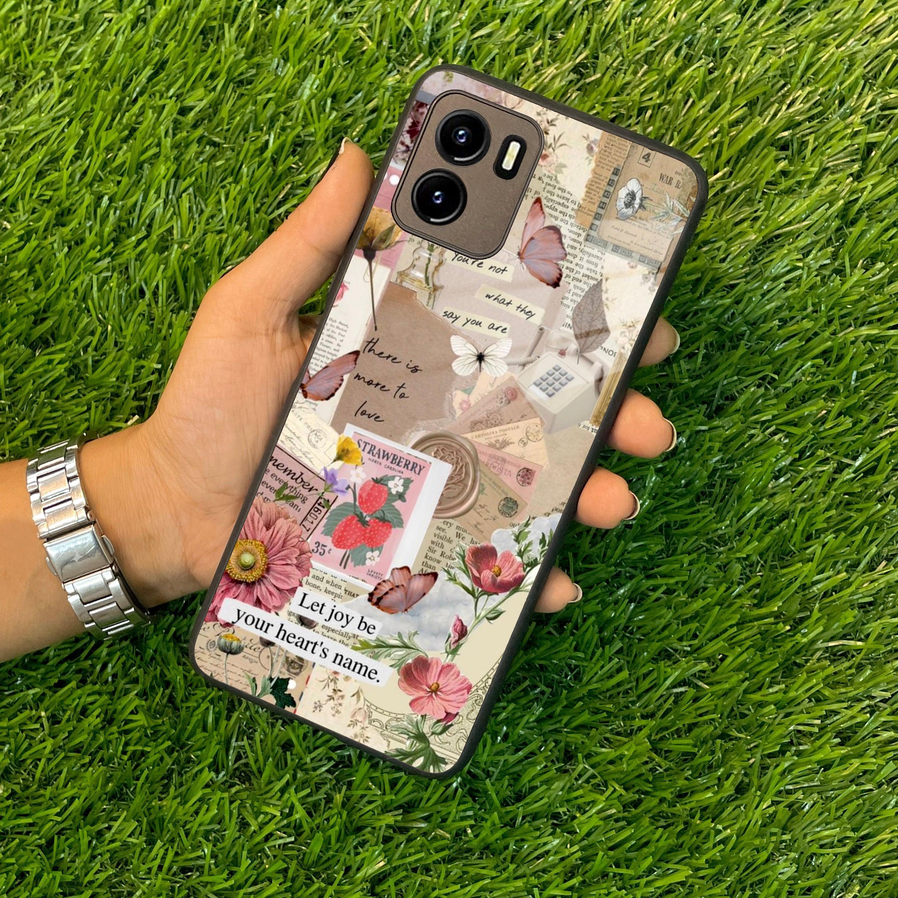 Vintage Vibes Glass Case Cover For Vivo - ShopOnCliQ