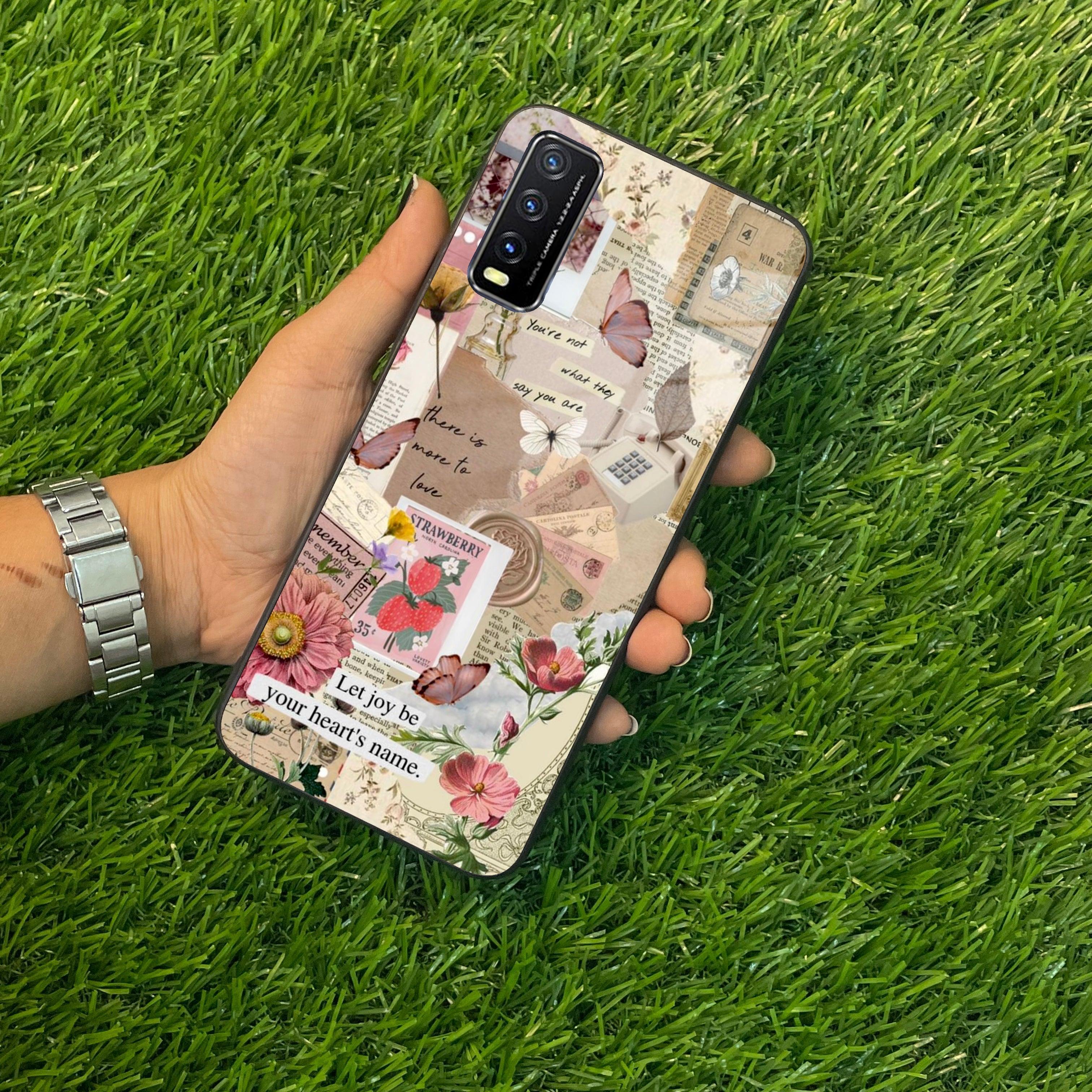 Vintage Vibes Glass Case Cover For Vivo - ShopOnCliQ