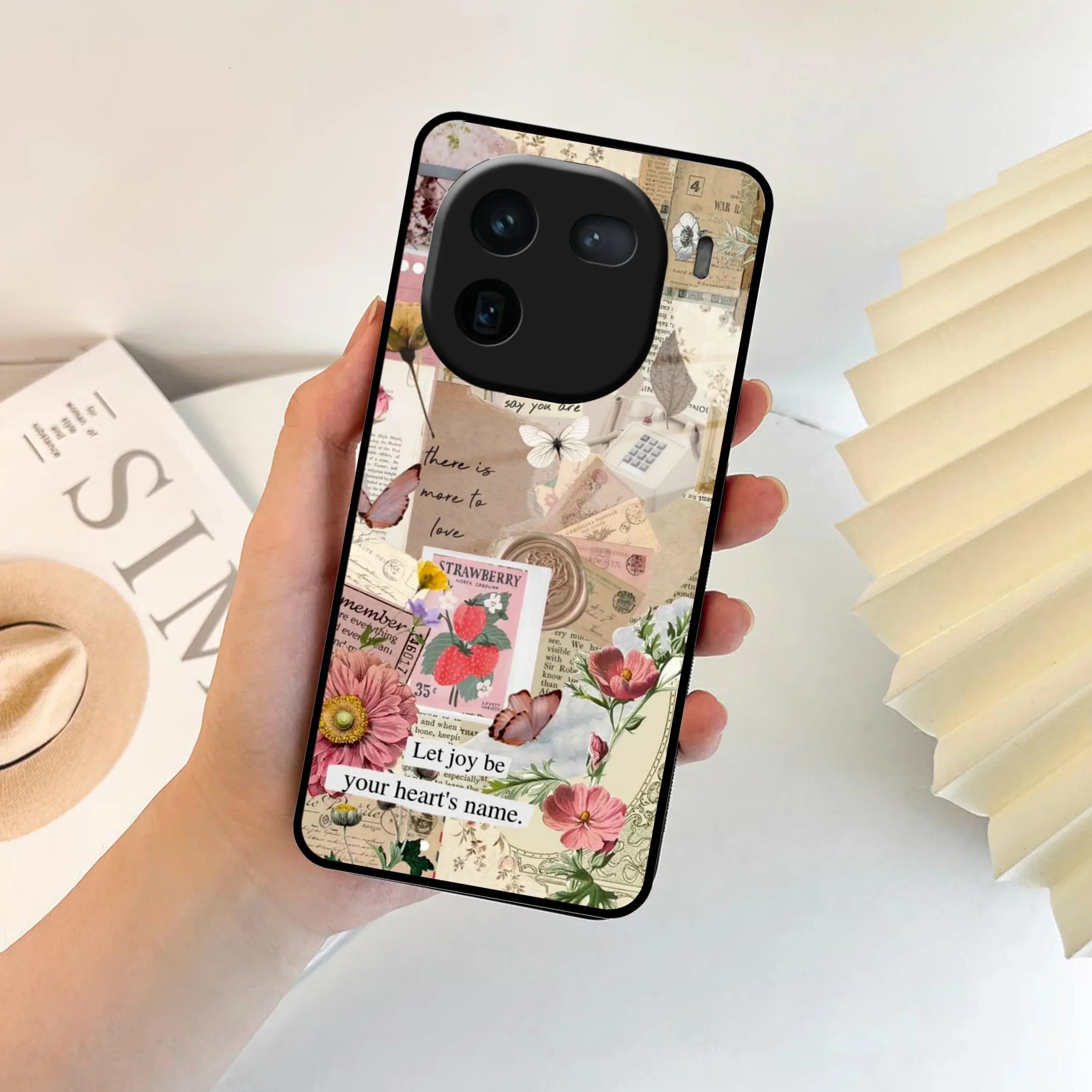Vintage Vibes Glass Case Cover For Vivo - ShopOnCliQ
