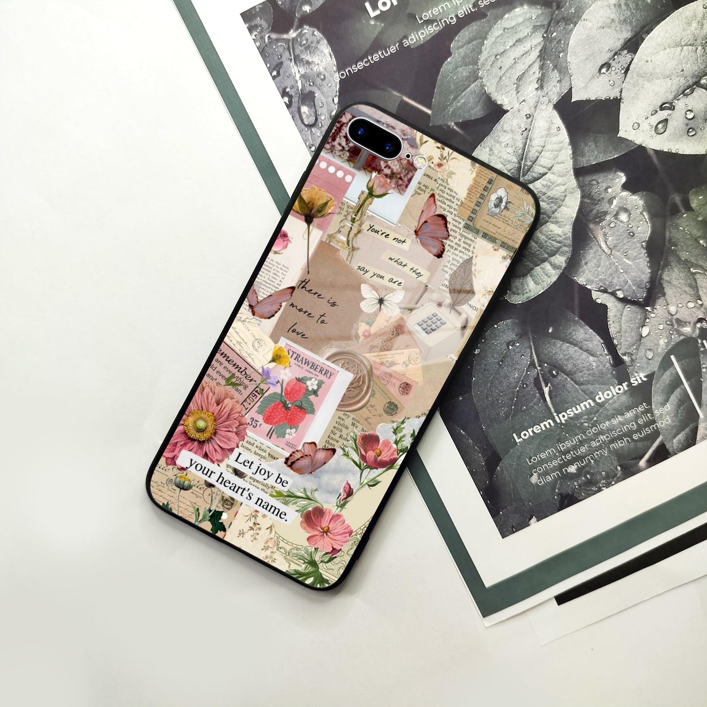 Vintage Vibes Glass Case Cover For iPhone
