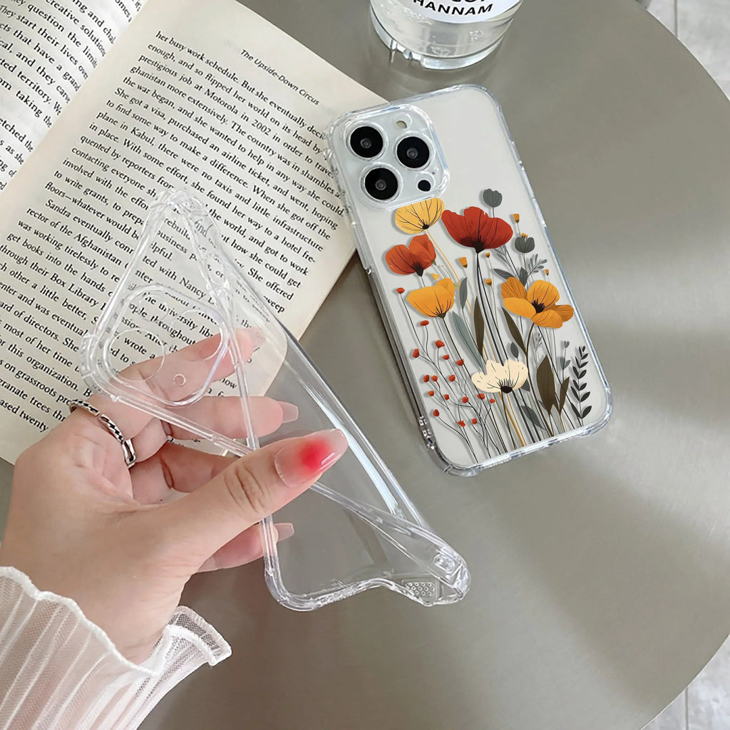 Vintage Wildflower Transparent Silicon Case For iQOO Neo 7 Pro 5G