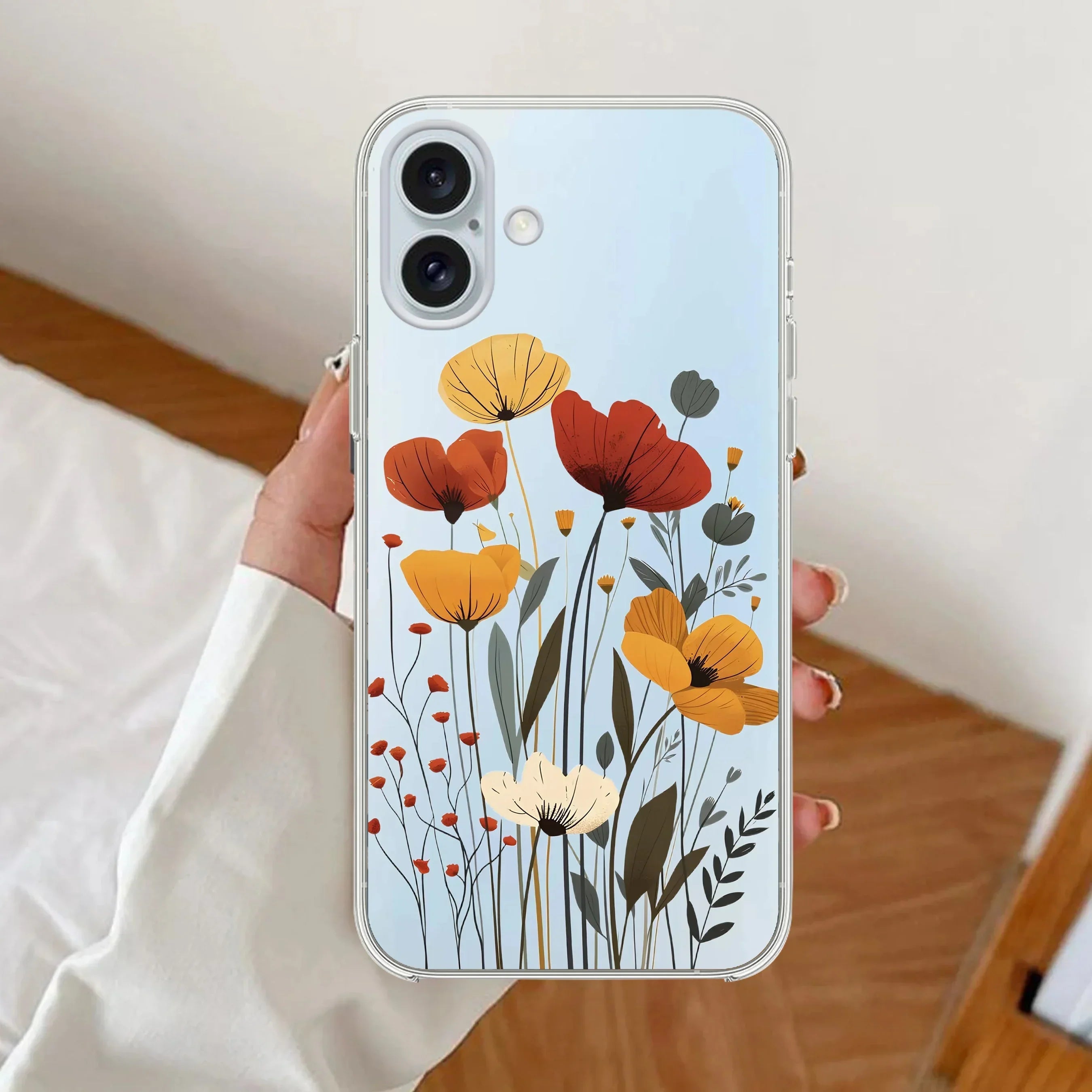 Vintage Wildflower Transparent Silicon Case For Samsung Galaxy A14 5G
