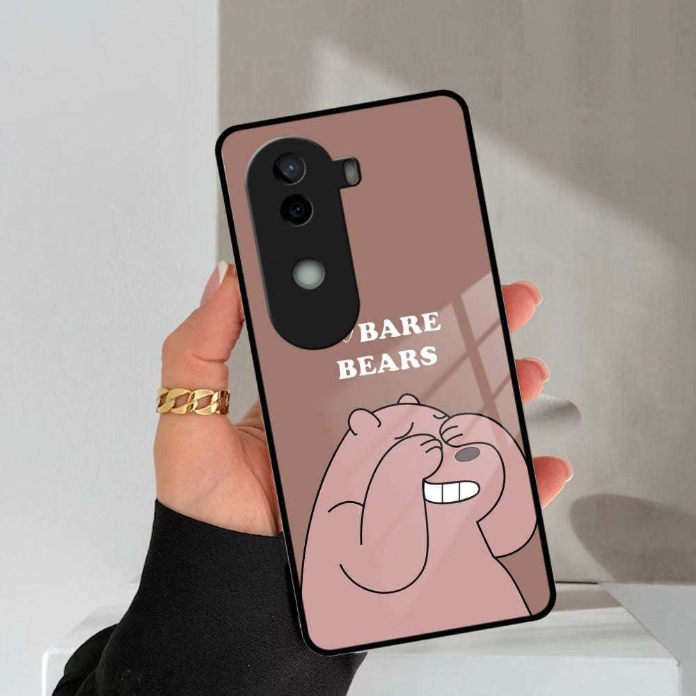 We Bare Bears Brown Glossy Metal Case Cover For Vivo