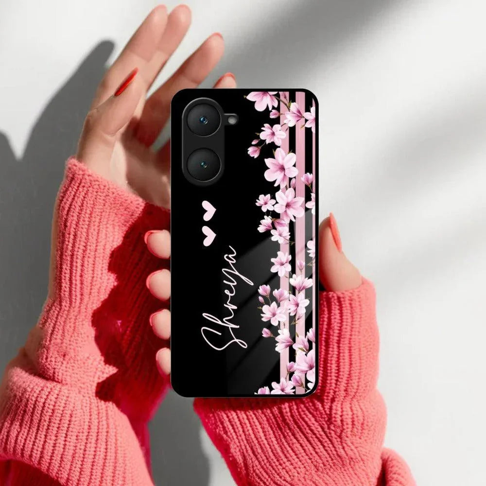 Pink Floral Customize Metal Case Cover For iQOO - ShopOnCliQ