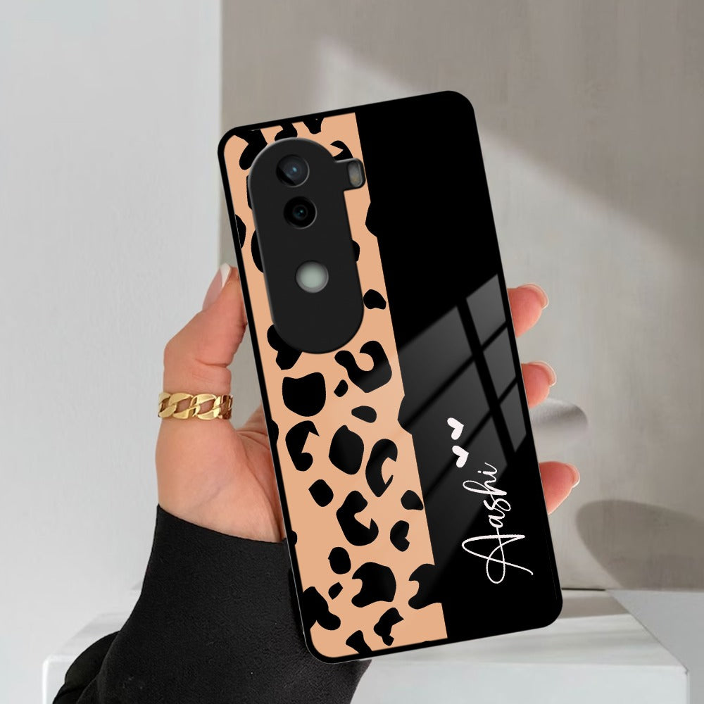 Leopard Glossy Metal Case Cover For Vivo