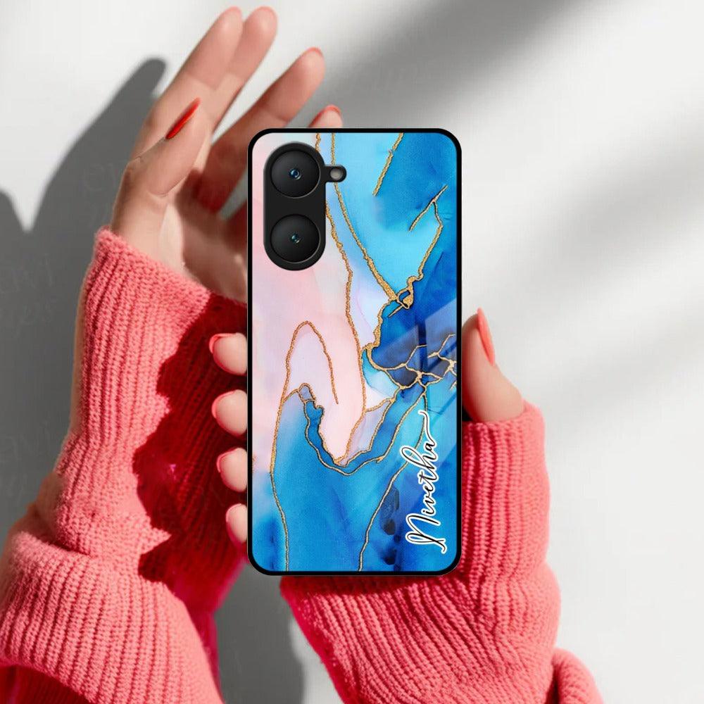 Blue Marble Glossy Metal Case Cover For Vivo