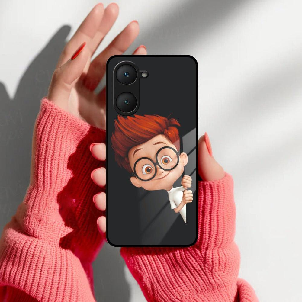 Cartoon Boy Glossy Metal Case Cover For iQOO