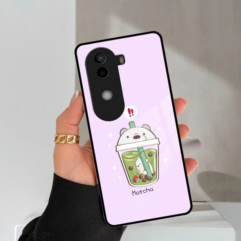 Cartoon Matcha Tea We Bare Bears Glossy Metal Case Cover For Vivo - ShopOnCliQ