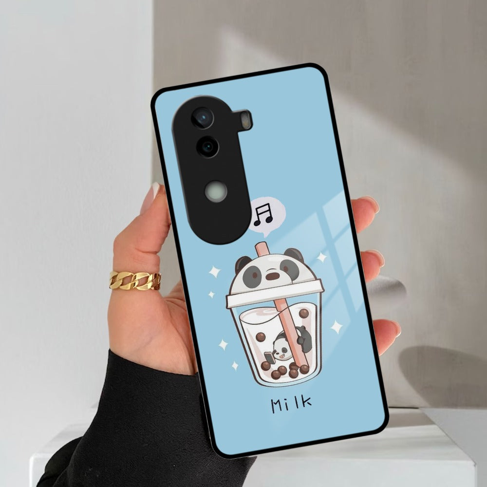 Cartoon Milk Tea We Bare Bears Glossy Metal Case Cover For Vivo