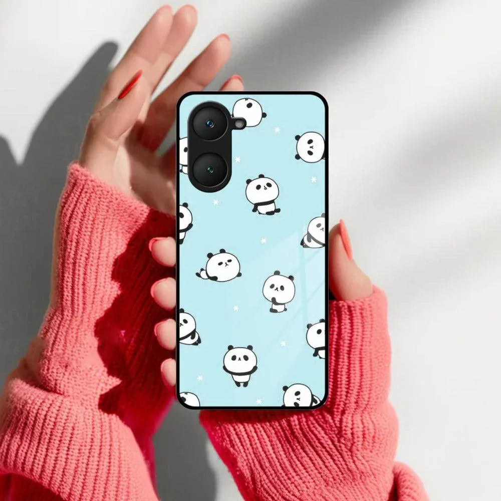 Cute Panda Blue Glossy Metal Case Cover For Vivo - ShopOnCliQ