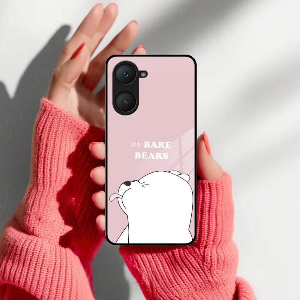 We Bare Bears Pink Glossy Metal Case Cover For Vivo