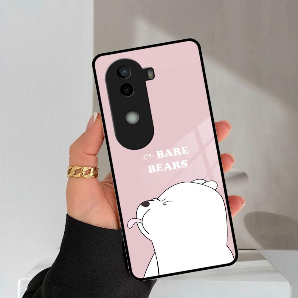 We Bare Bears Pink Glossy Metal Case Cover For Vivo