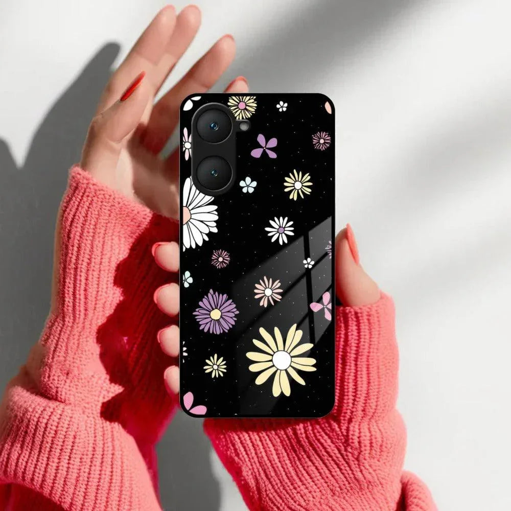 Seamless Floral Glossy Metal Case Cover For iQOO - ShopOnCliQ