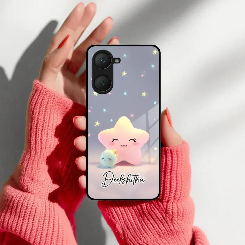 Pink Star Glossy Metal Case Cover For Vivo - ShopOnCliQ