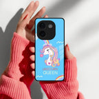 Blue Unicorn Queen Glass Phone Case For Vivo - ShopOnCliQ
