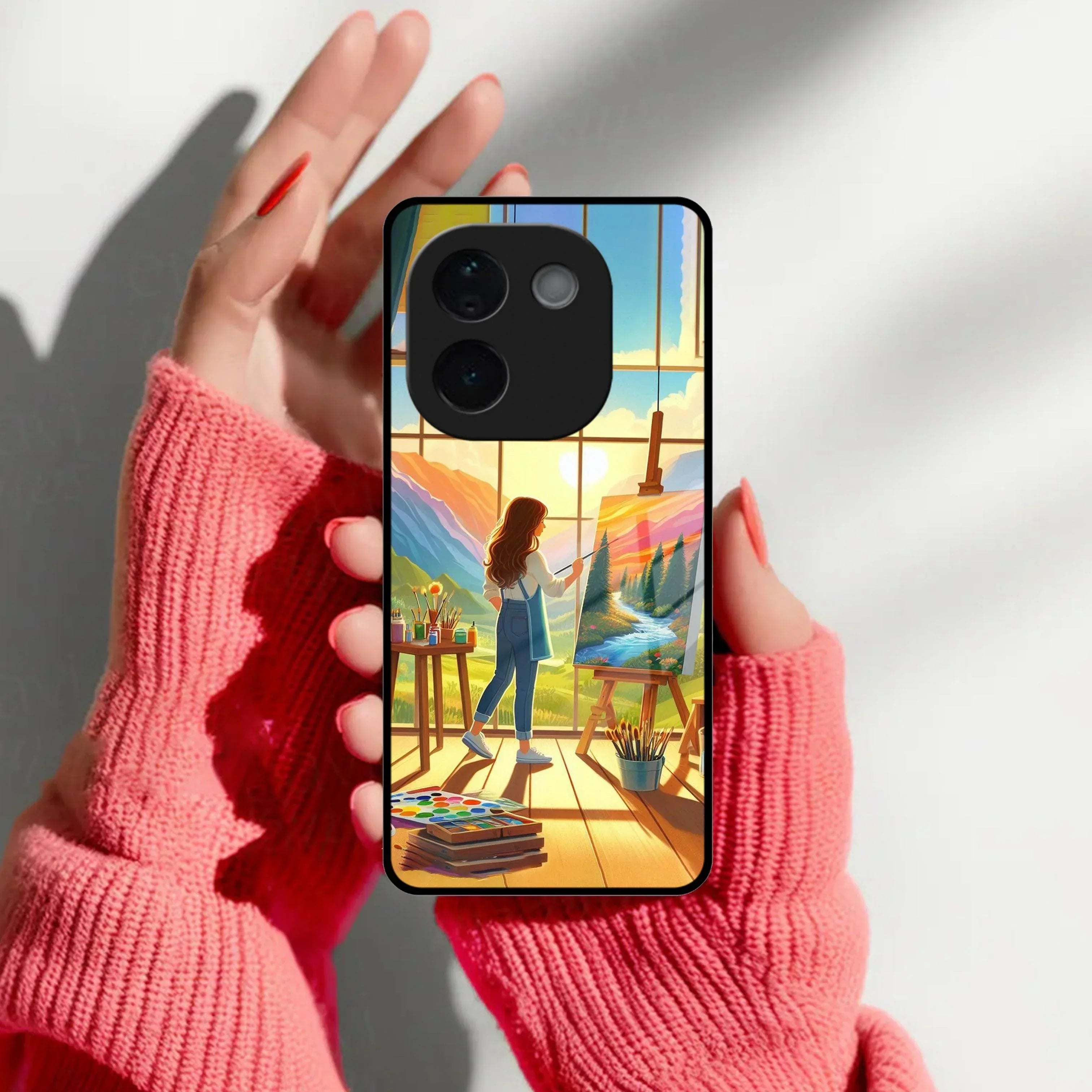 Canvas of Dreams Glass Case Cover For iQOO - ShopOnCliQ