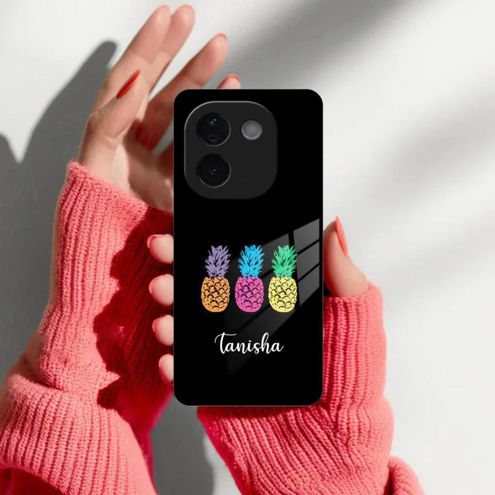 Colorful Pineapple Glass Case Cover For Vivo - ShopOnCliQ