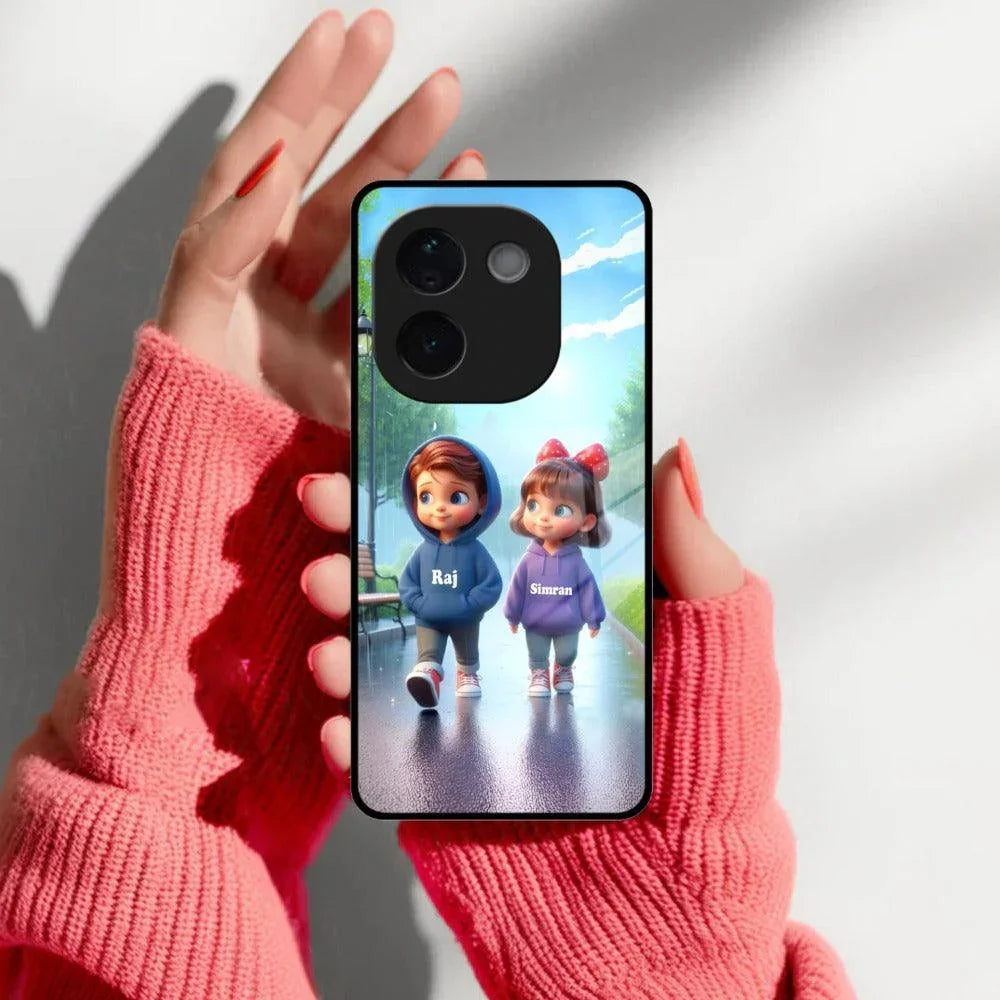 Couple Glass Case Cover For Vivo - ShopOnCliQ