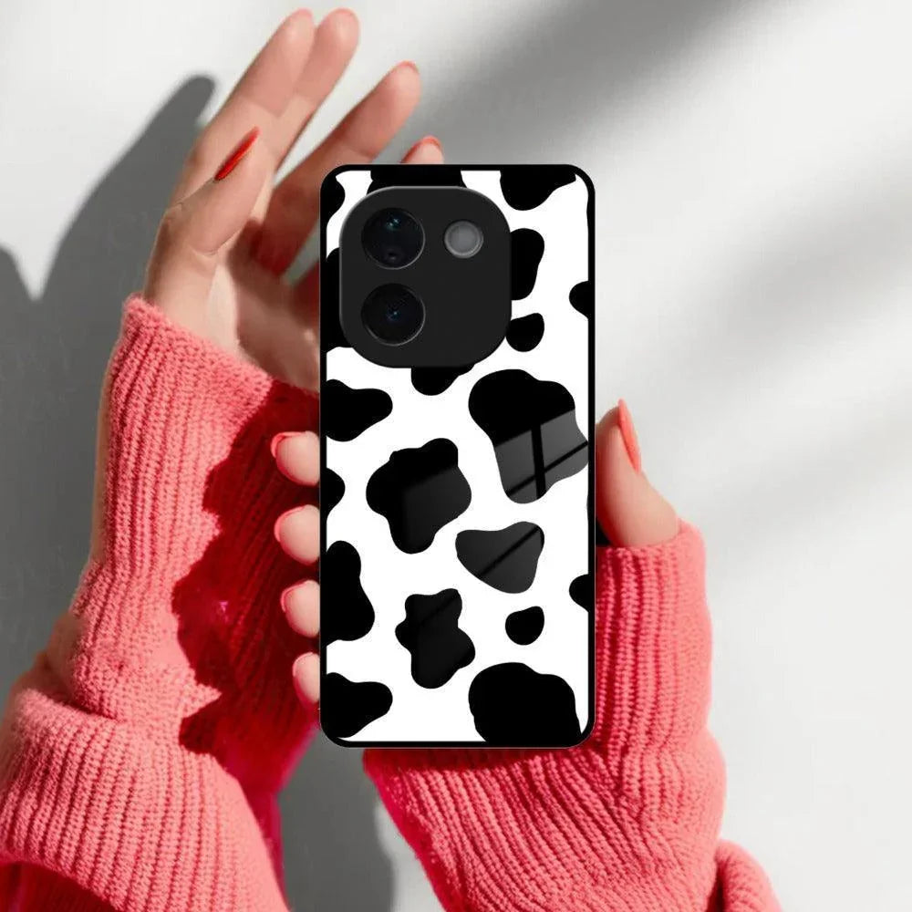 Cow Print Glass Phone Case And Cover For iQOO - ShopOnCliQ