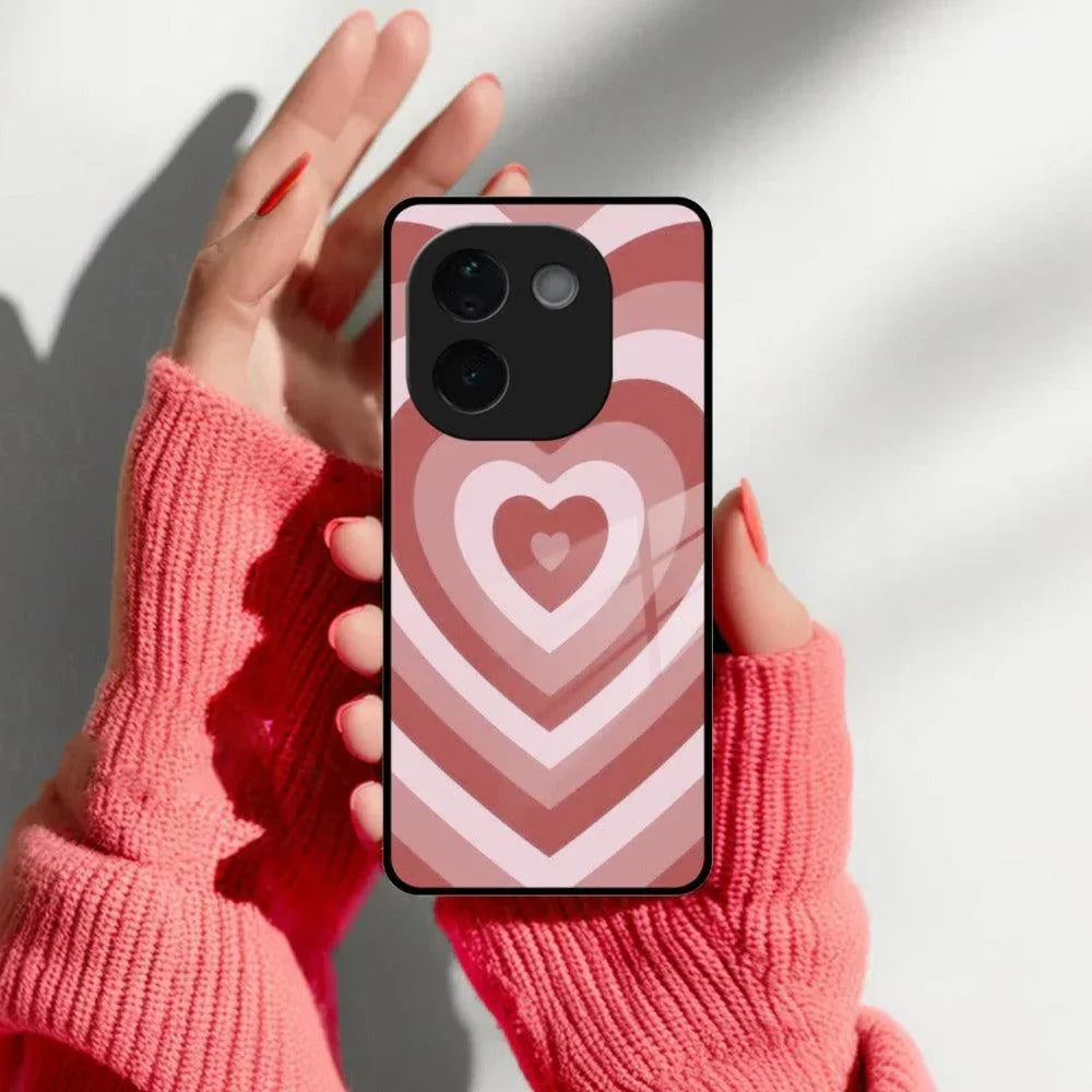 Latte Love Patter Glass Case Cover - Brown For iQOO - ShopOnCliQ