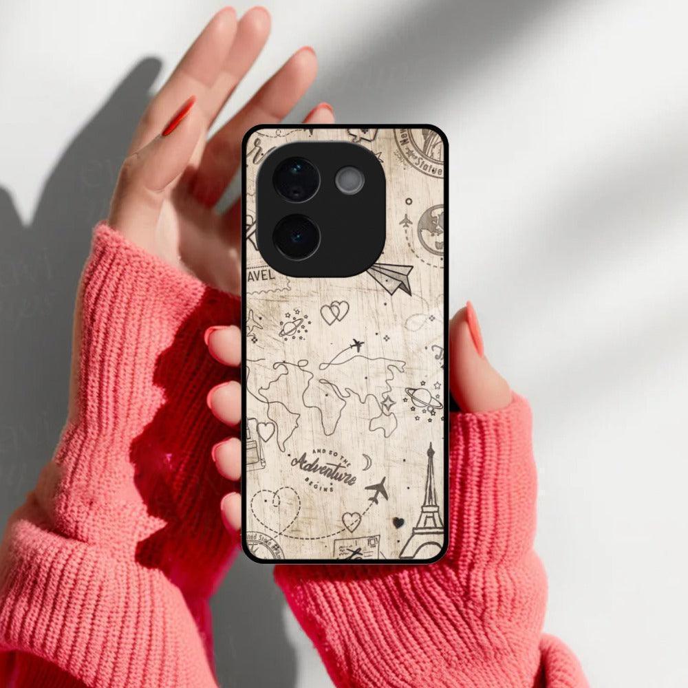 Map Mania Glass Case Cover For iQOO - ShopOnCliQ