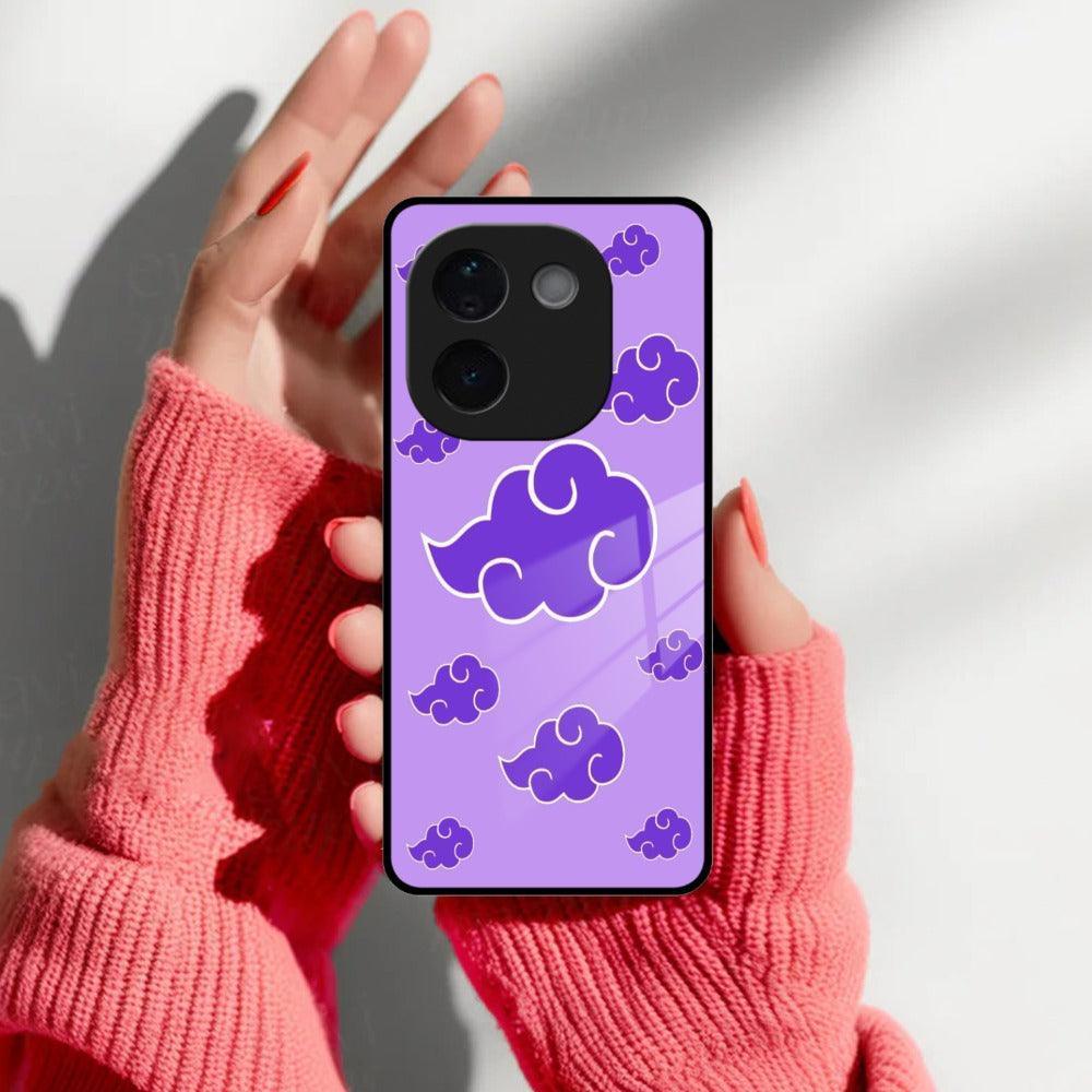 Purple Cloud Mobile Glass Phone Case For iQOO