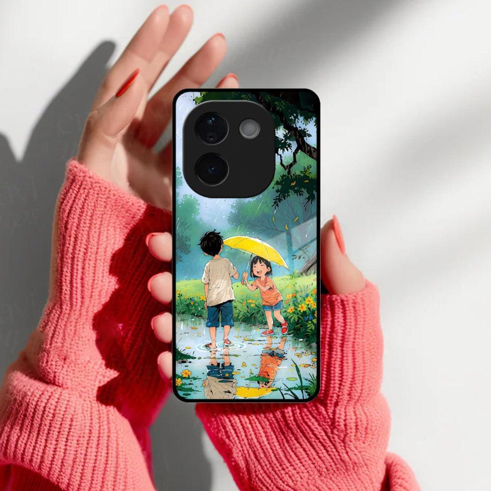 Raindrop Moments Glass Case Cover For iQOO - ShopOnCliQ