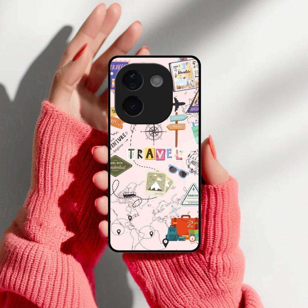 Travelogue Treasures Glass Case Cover For iQOO - ShopOnCliQ