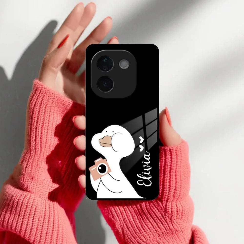 White Duck Glass Case Cover For Vivo - ShopOnCliQ