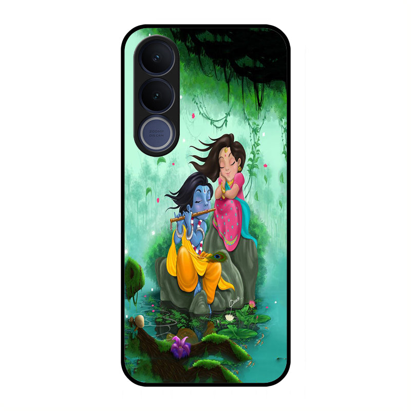 Divine Harmony Radha Krishna Glass Phone Case For Vivo V70 Elite 5G
