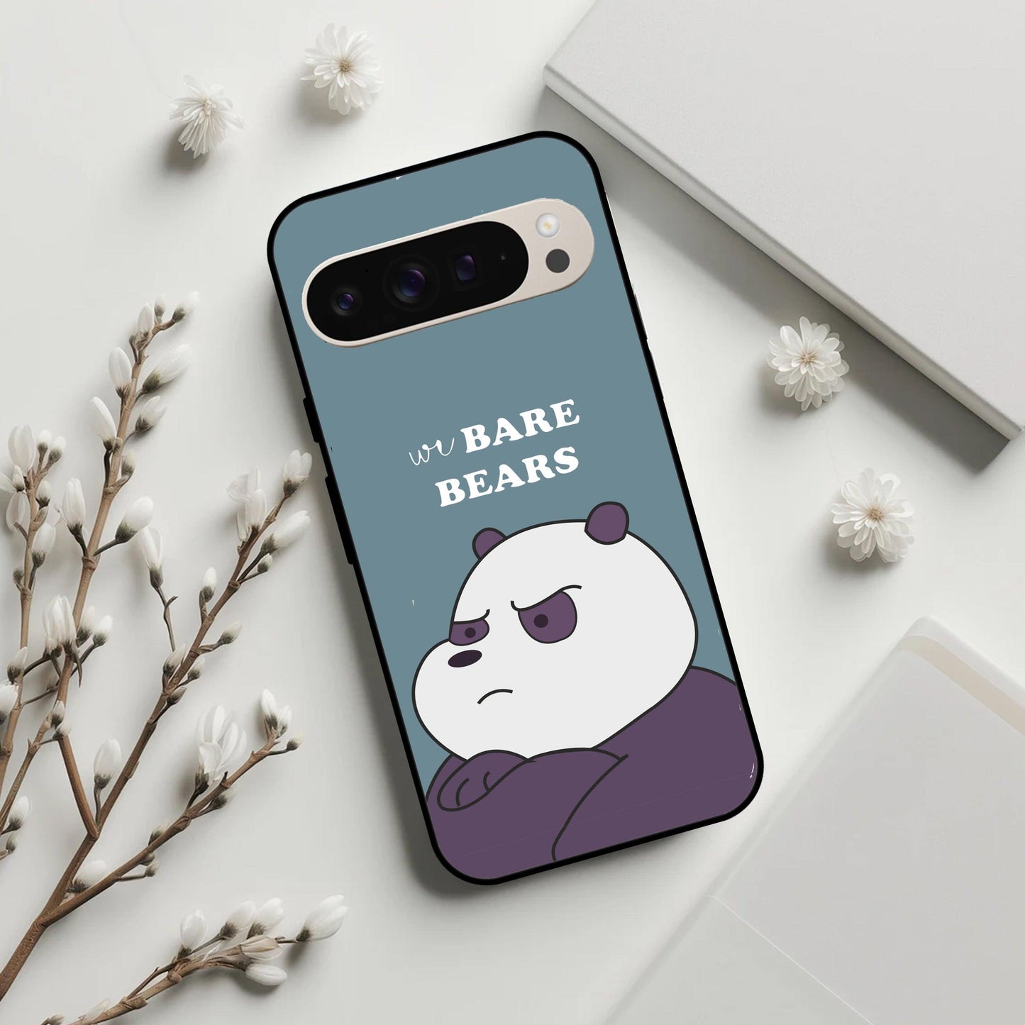 We Bare Bears Blue Glossy Metal Case Cover For Google
