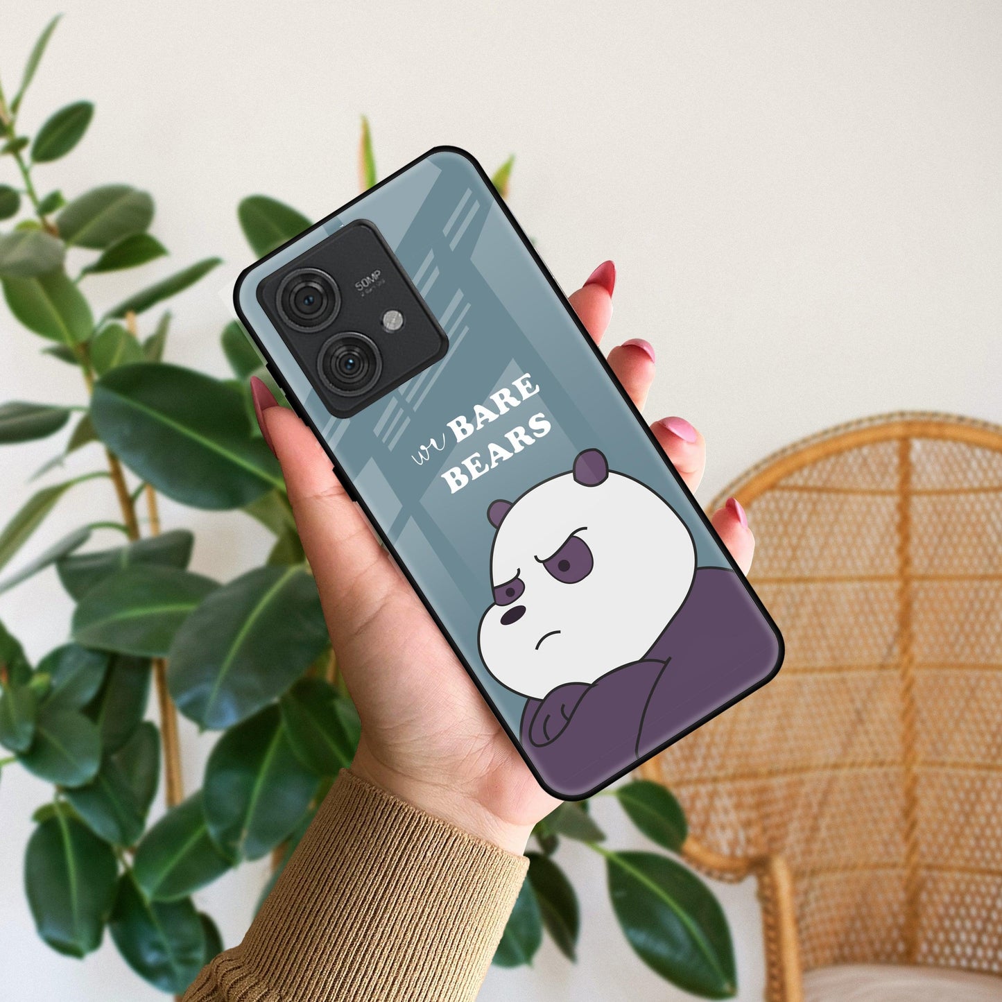 We Bare Bears Blue Glossy Metal Case Cover For Motorola